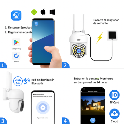 SafeCam 360™ – Vigila tu hogar desde el celular