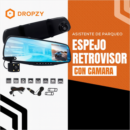 AutoSecure™ – Espejo Retrovisor con Cámara HD 2-en-1