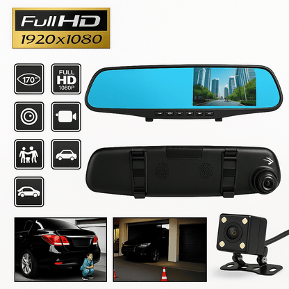 AutoSecure™ – Espejo Retrovisor con Cámara HD 2-en-1