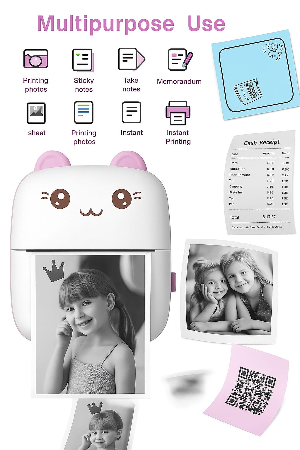 🐾 Impresora Térmica de Gatito – ¡Imprimí desde tu Celular sin Tinta!